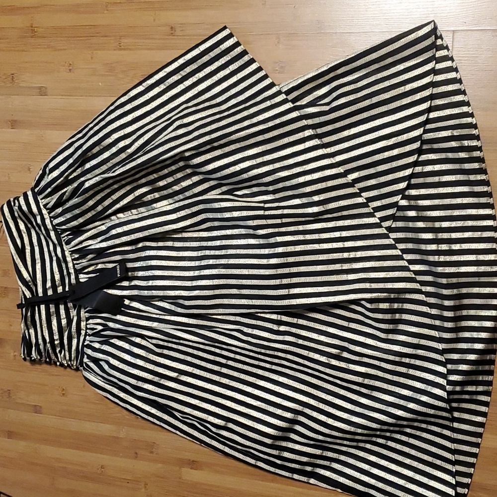 Nwt Pinko black and gold metallic stripe skirt sz 36